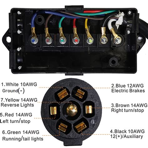 7 pin trailer junction box wiring diagram|7 wire trailer terminal block.